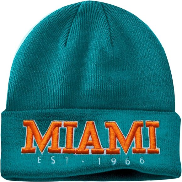 Women's Orange & Green Soft Knit Winter Hat For Cold Weather Beanie Toque Hat - Picture 1 of 5